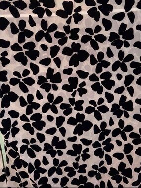 Victoria's Secret Black Floral Velvet-Print Long Sleeve Bodysuit on Cream❤️